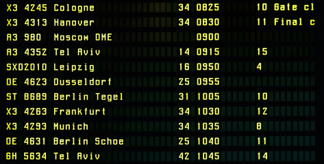 Airport flight board