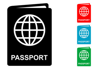 Pictograma pasaporte con varios colores