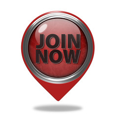 Join now pointer icon on white background