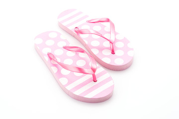 Flip flop fashion plastic shoes isolated on white background
