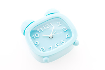 blue alarm clock isolated on white background