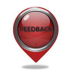 Feedback pointer icon on white background