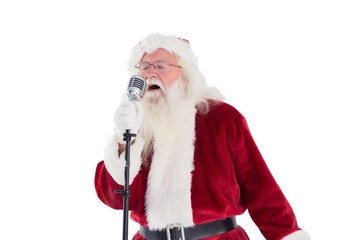 Santa Claus is singing Christmas songs
