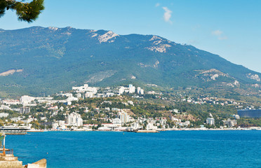 skyline of Yalta city on Black Sea