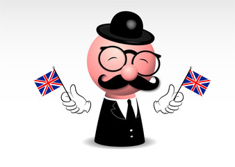 mascotte, professore, dandy, pupazzo,