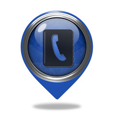 phonebook pointer icon on white background