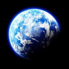 Earth Like Planet on black background