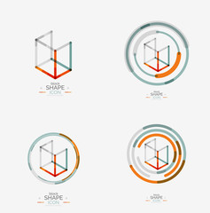 Minimal line design logo, business icon, block