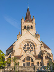 Fototapeta na wymiar Basel, Stadt, historische Kirche, Paulus, Neubad, Schweiz