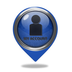 My account pointer icon on white background