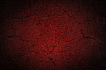 old red cracked wall texture or background - obrazy, fototapety, plakaty