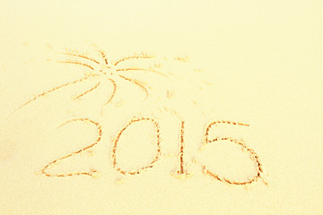 2015 concept written on sand
