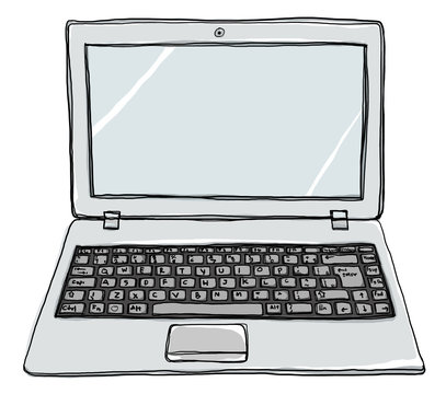 Laptop sketch created of 3d wire-frame Royalty Free Vector