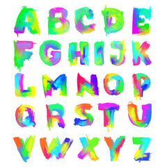 English painted alphabet