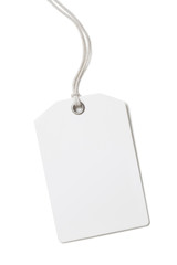 Blank paper price or gift tag isolated