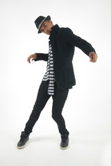 Dancing man dressed smartly