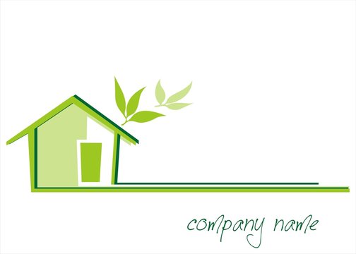 Home , leaves, green icon, business logo design