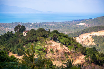 Fototapeta na wymiar Samui Island sea view from mountain