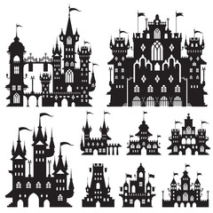 Castle Vintage Vector Set