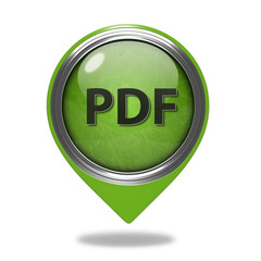 Pdf pointer icon on white background