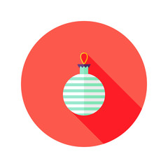 Obraz premium Decorative Stripped Christmas Ball Flat Icon