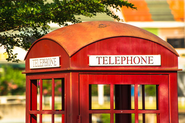 Classic red telephone booth