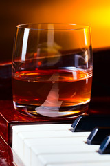 glass with whiskey