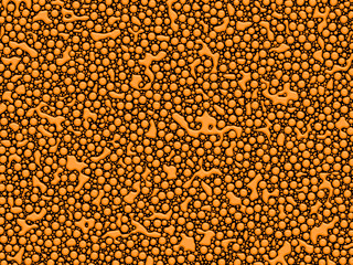 Abstract of orange blobs against black
