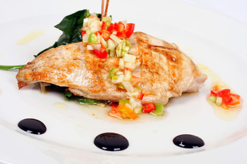 Grilled chicken with mixed vegetables