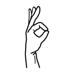 Fototapeta premium Hand OK Sign Isolated on White Background.