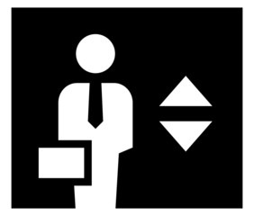 Businessman in elevator icon