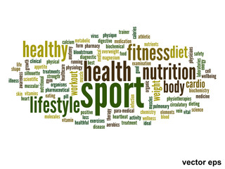 Vector conceptual health word cloud