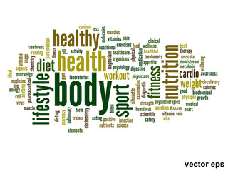 Vector conceptual health word cloud