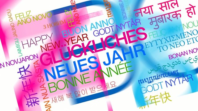 Gl&uuml;ckliches Neues Jahr tag cloud Prost Neujahr