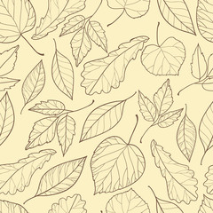 seamless background with autumn leaves