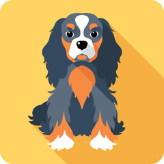 Obraz premium Vector dog spaniel icon flat design