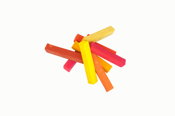 colorful chalks isolated on white background