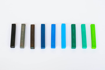 colorful chalks isolated on white background