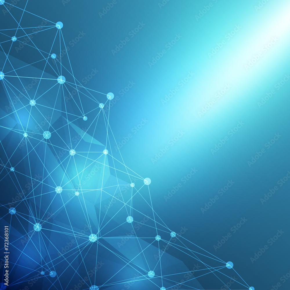 Fototapete abstract mesh background with circles, lines and shapes