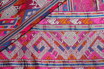 Asia silk fabric pattern background