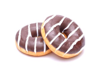 Chocolate Donuts isolated on white background