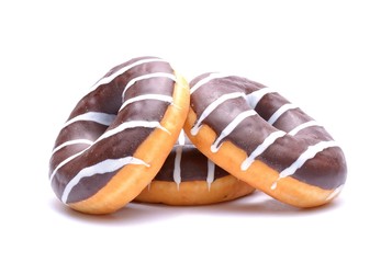 Chocolate Donuts isolated on white background