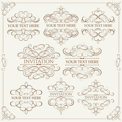 Vector set - calligraphic design elements