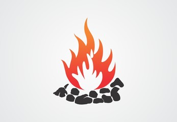 flaming, fire, stone, logo, vector, symbol