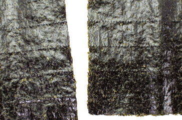 Sheet of dried nori , dried seaweed isolated on white © torsakarin