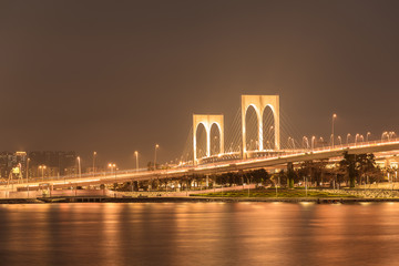 the famous landmark of Macau with the illumination shows