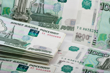 Russian banknotes. background