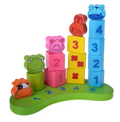 Colorful wooden toy pyramid