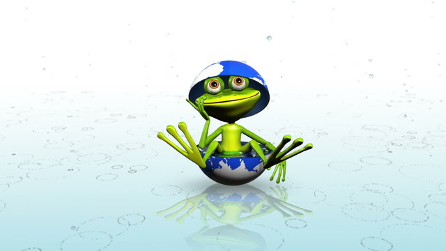 Frog in the rain