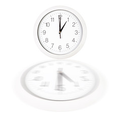 White clock face showing one o'clock
